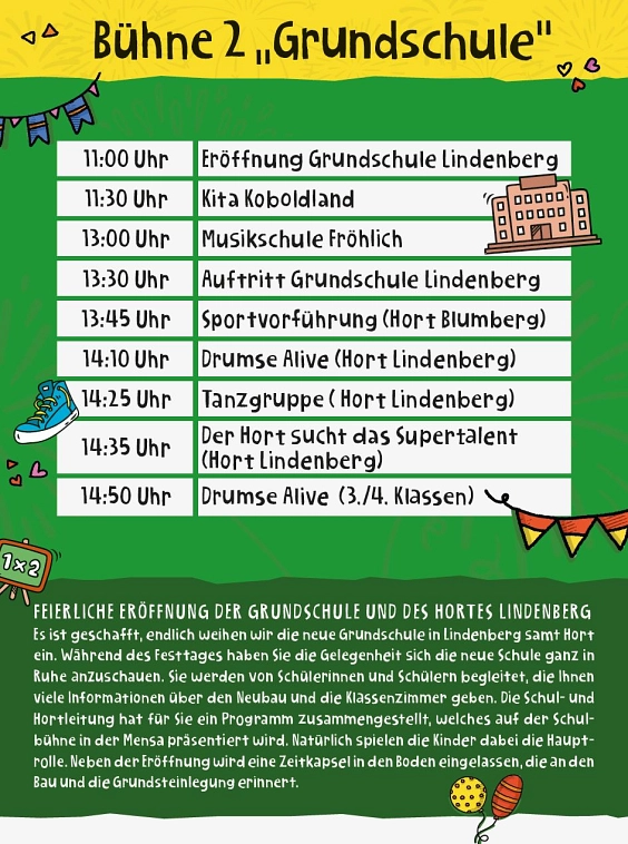 Bühne Grundschule Programm - 20 Jahre © Gemeinde Ahrensfelde